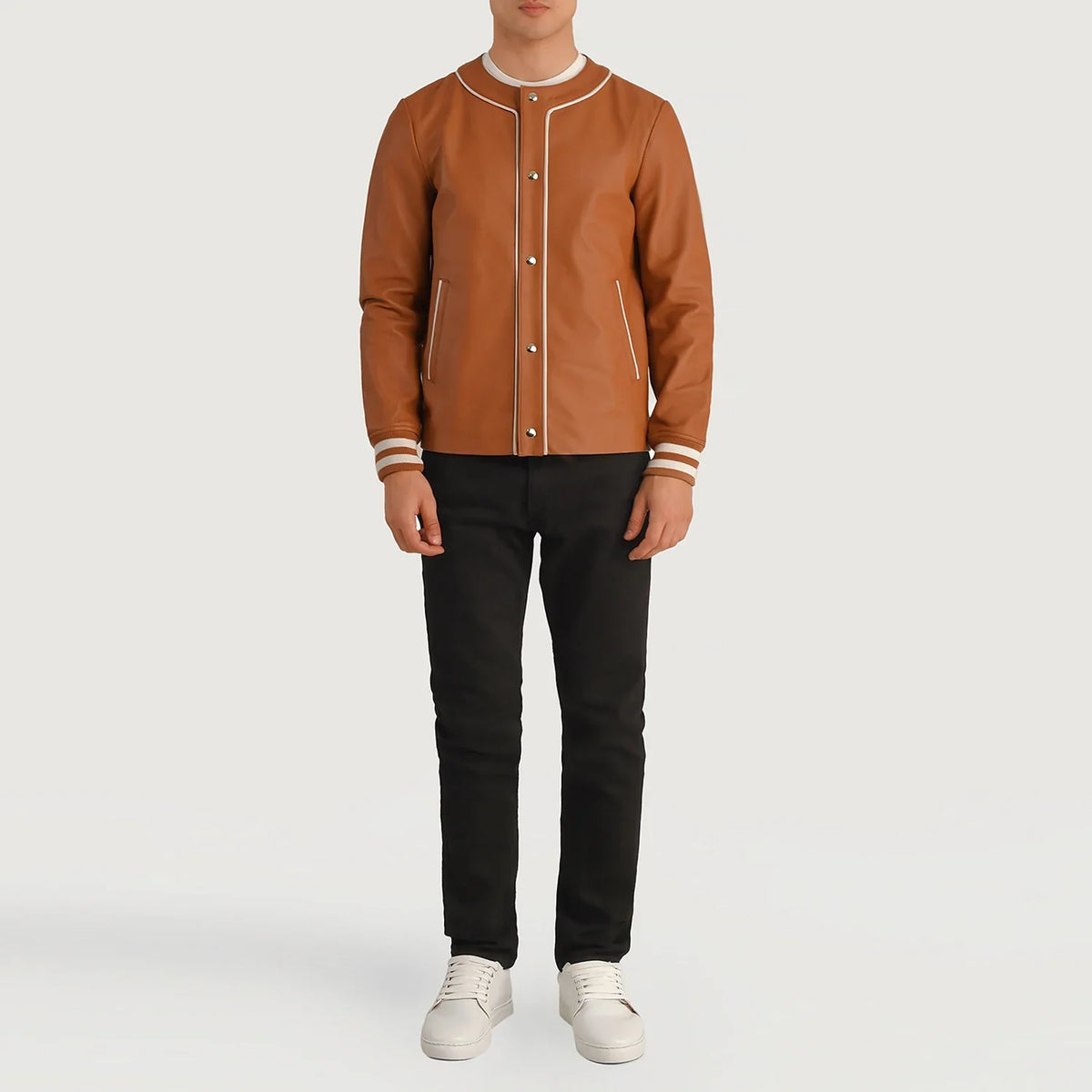 Willis Varsity Blusão de Couro para Homem – alternate product view 3