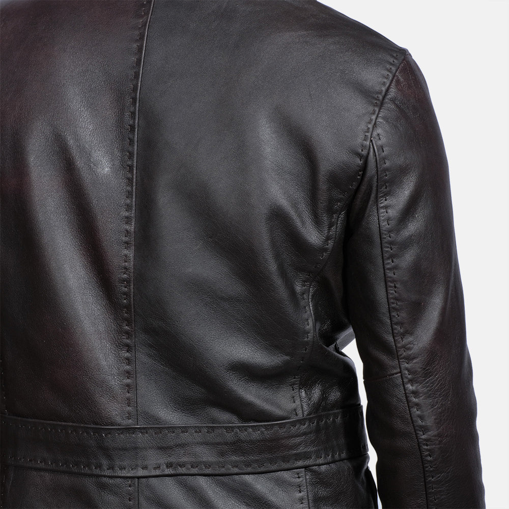 Authentic Cow Hide Leather with Pull-up Finish Grain Texture &amp; Heavy-Duty Seam Stitching Detail