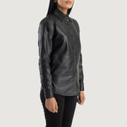 Zenith Shirt Blusão de Couro para Mulher – alternate product view 2