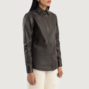 Zenith Shirt Blusão de Couro para Mulher – alternate product view 2