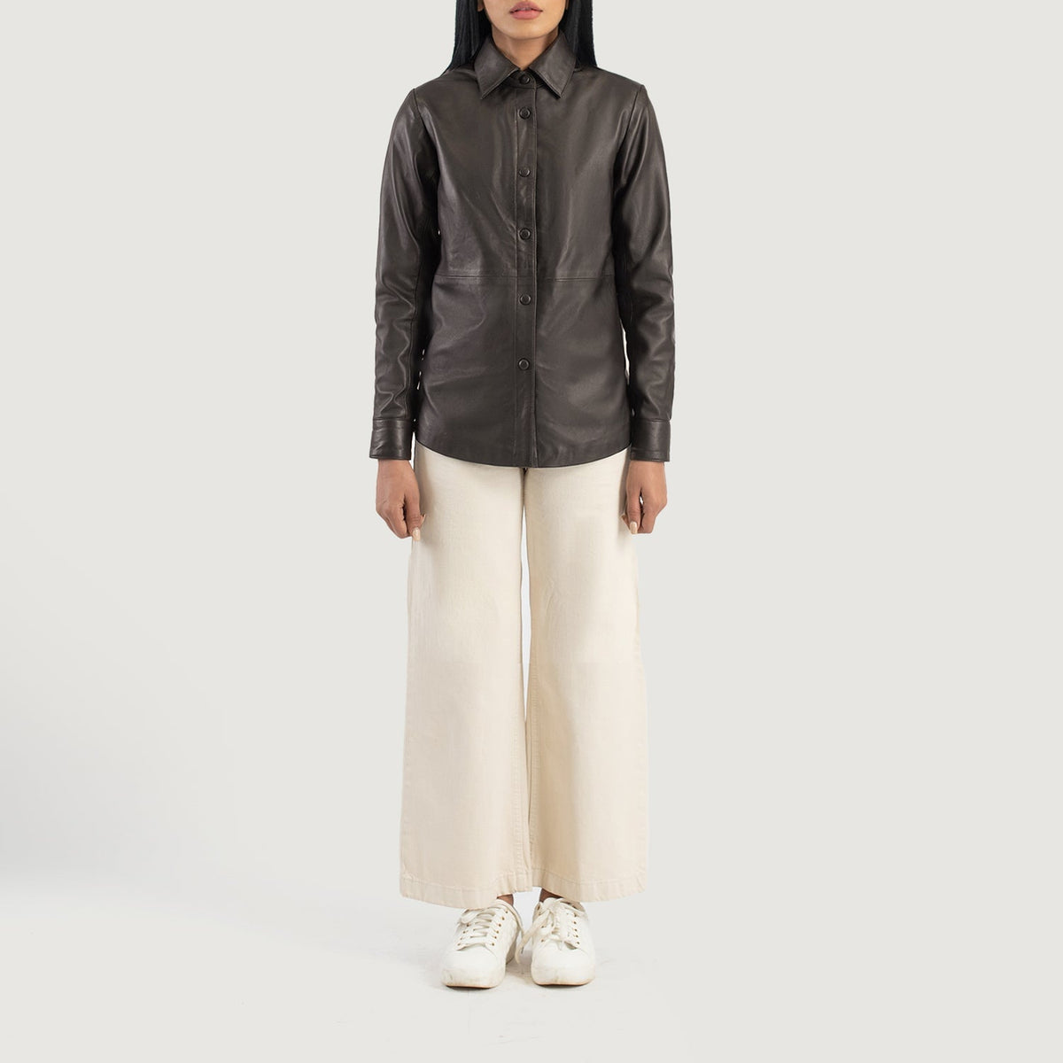 Zenith Shirt Blusão de Couro para Mulher – alternate product view 3