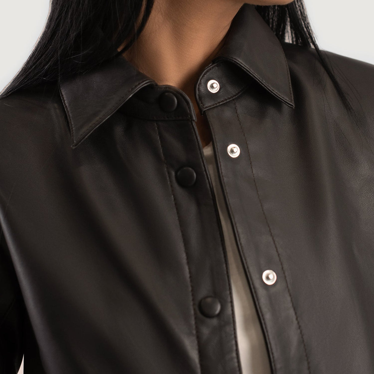 Zenith Shirt Blusão de Couro para Mulher – alternate product view 6