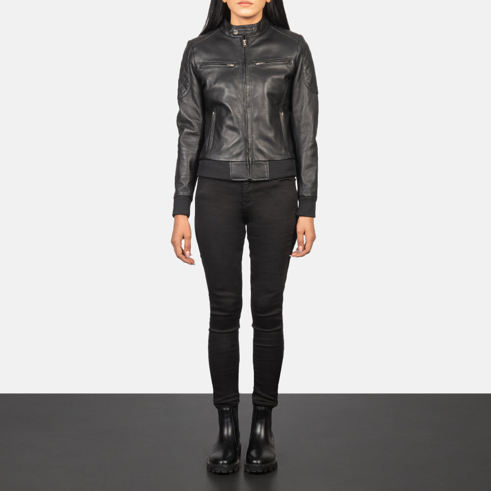 
Zenna Jaqueta Bomber de Couro para Mulher – alternate product view 3