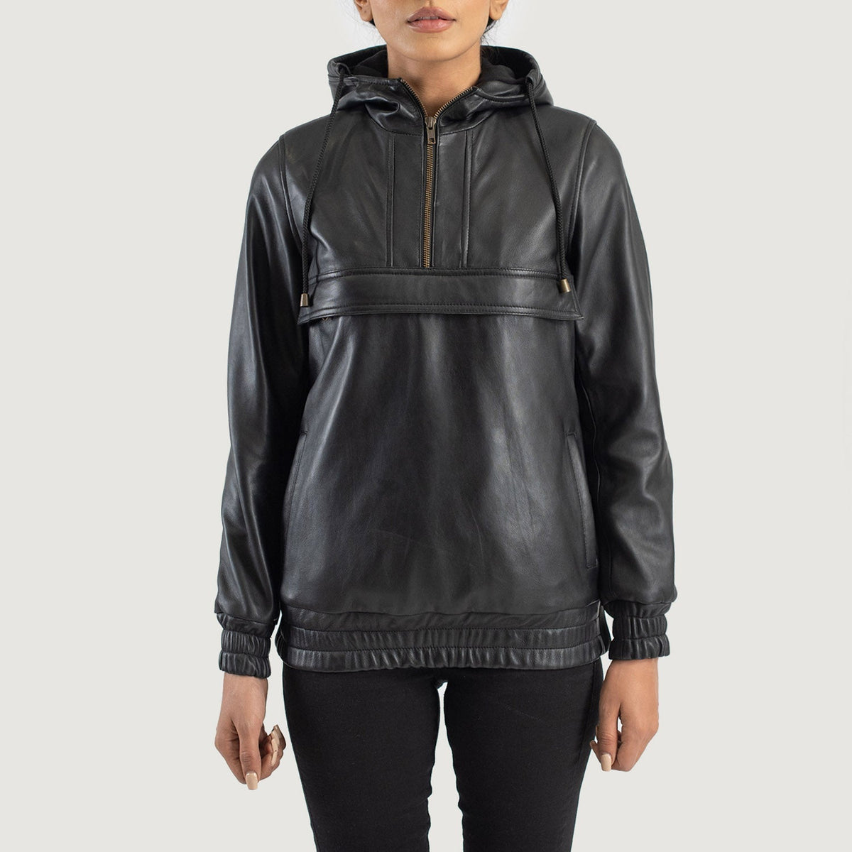 Zest Hooded Pullover Blusão de Couro para Mulher – alternate product view 1