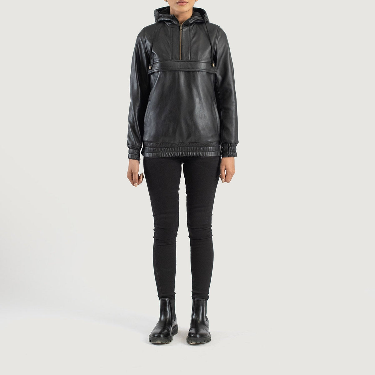 Zest Hooded Pullover Blusão de Couro para Mulher – alternate product view 3