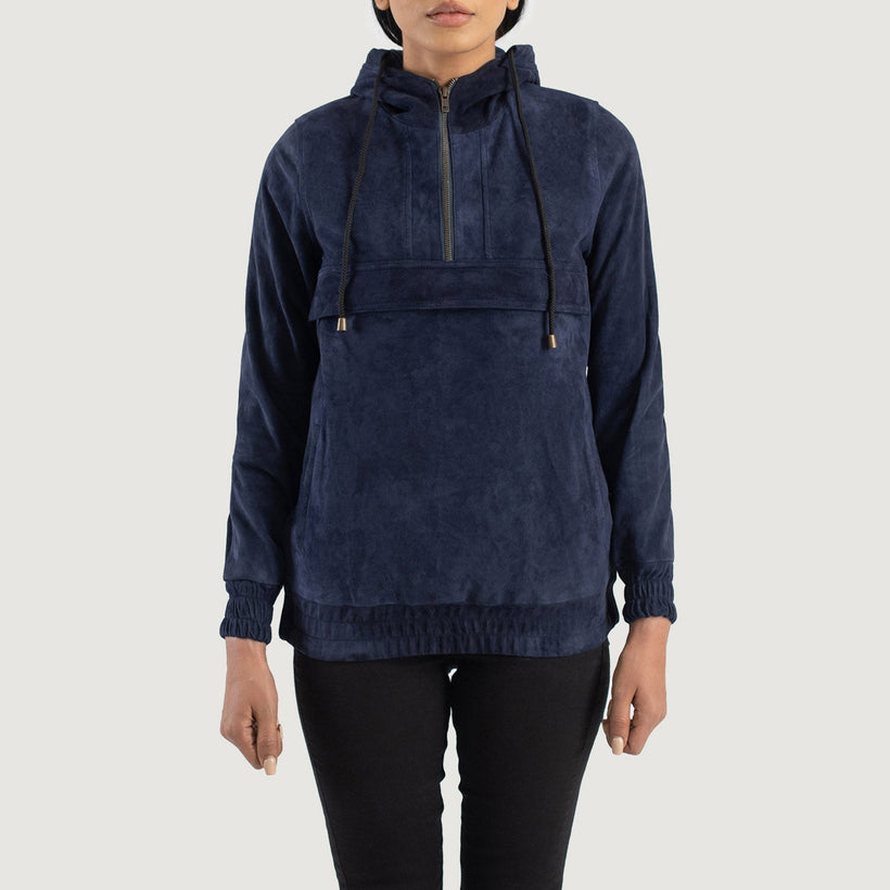 Zest Hooded Pullover Jaqueta de Couro para Mulher