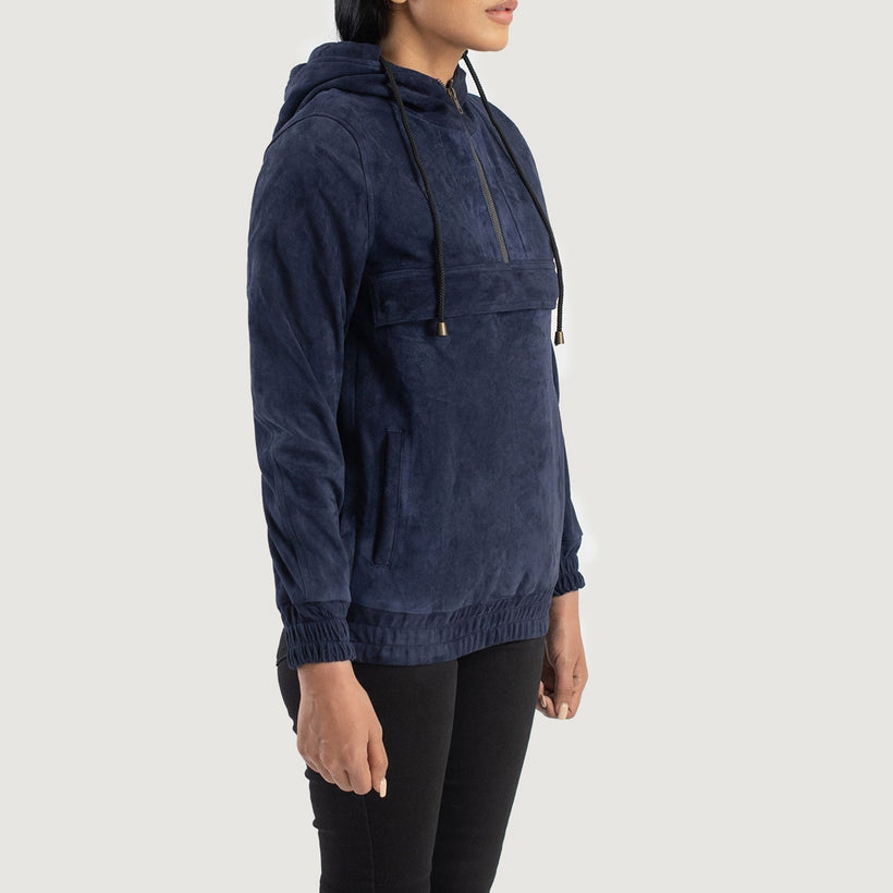 Zest Hooded Pullover Jaqueta de Couro para Mulher