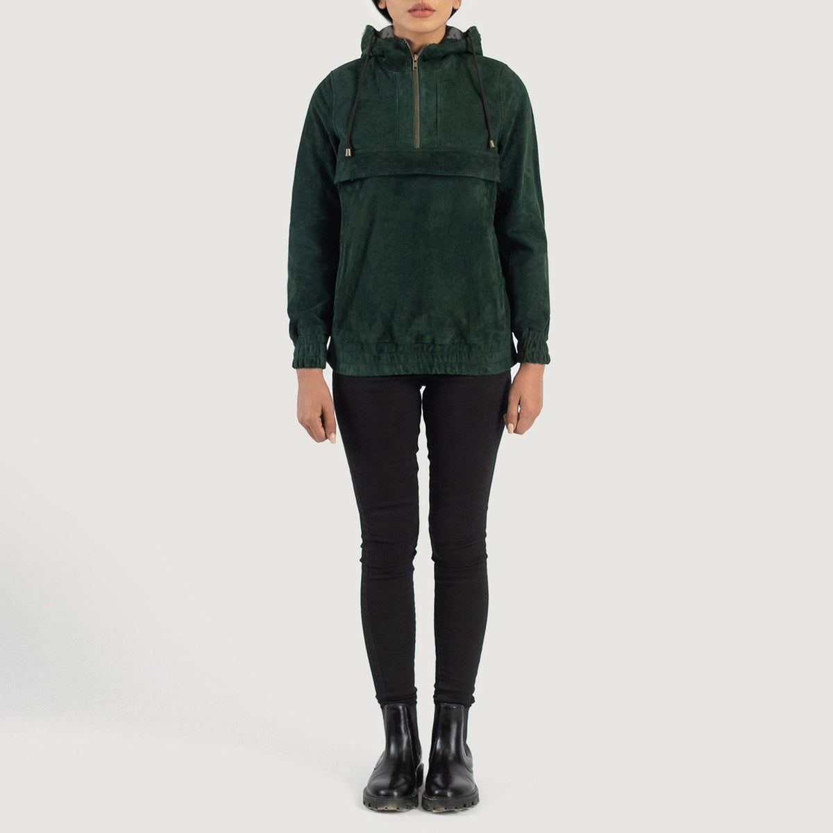 Zest Hooded Pullover Blusão de Couro para Mulher – alternate product view 3