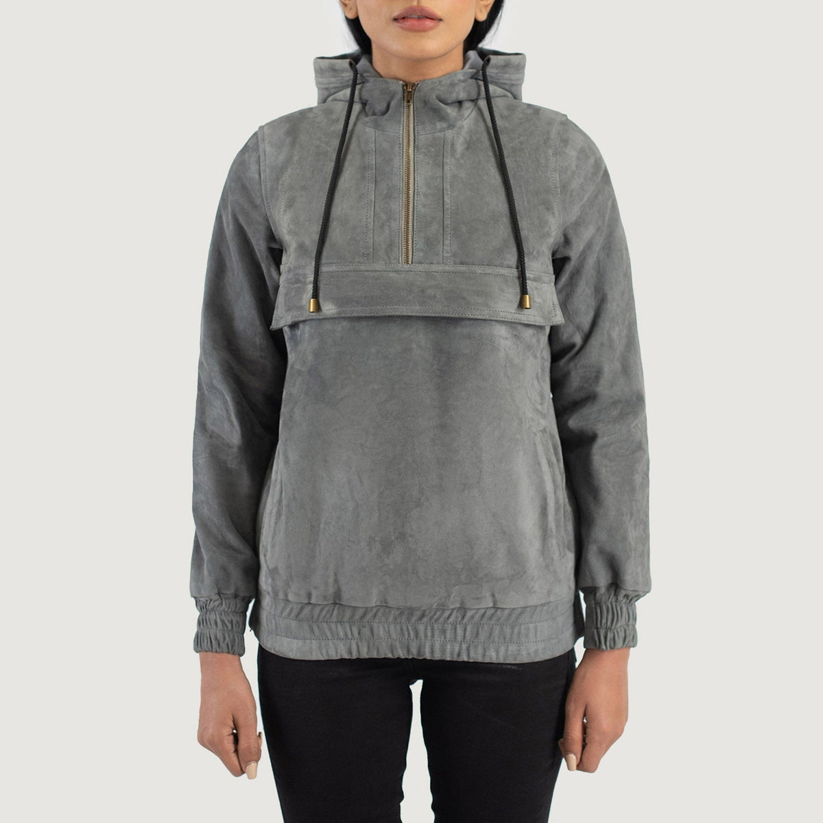 Zest Hooded Pullover Blusão de Couro para Mulher – alternate product view 1
