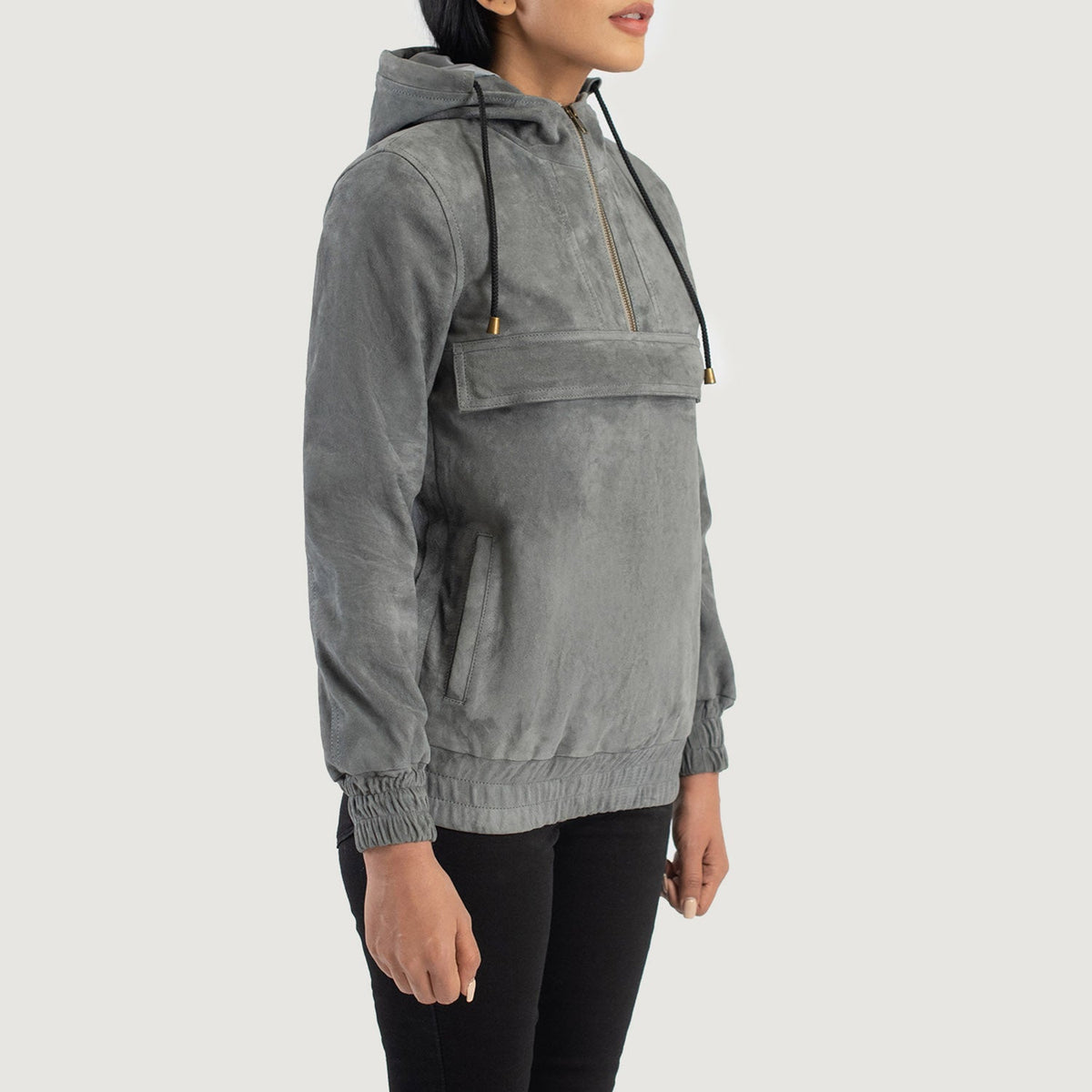 Zest Hooded Pullover Blusão de Couro para Mulher – alternate product view 2