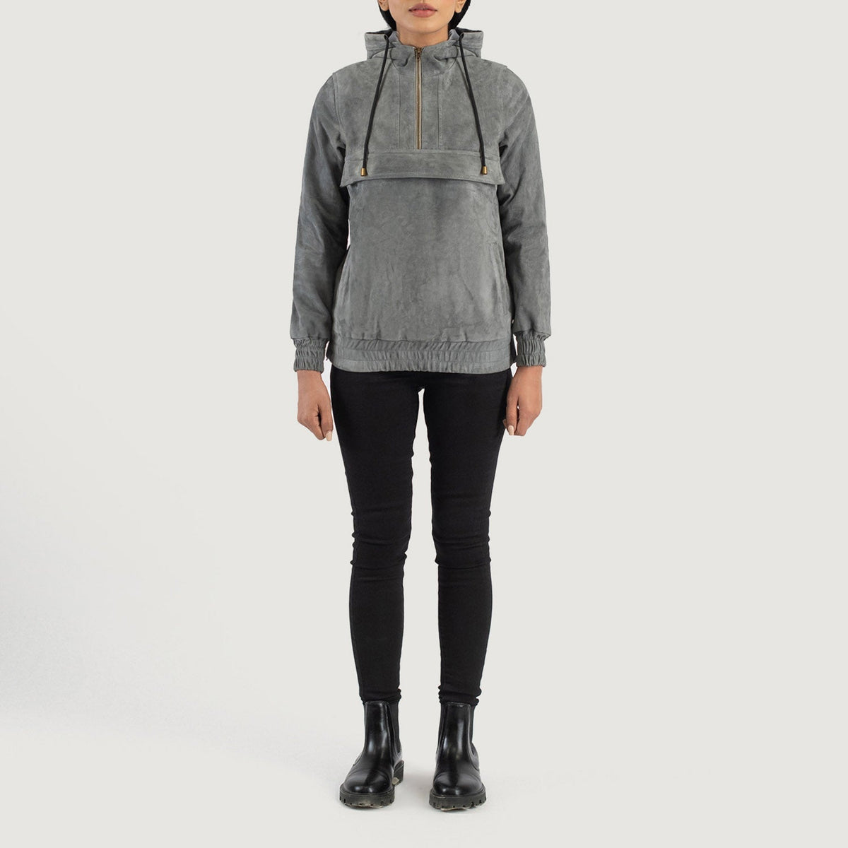 Zest Hooded Pullover Blusão de Couro para Mulher – alternate product view 3